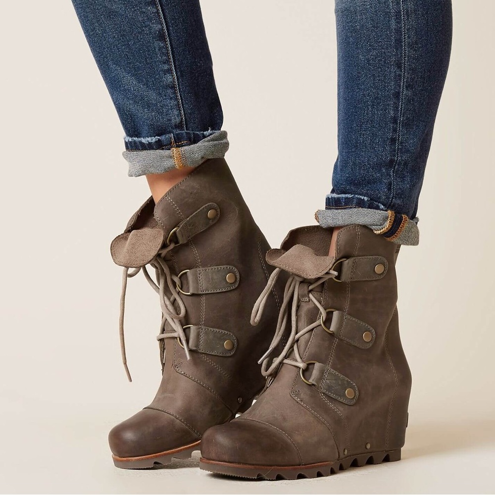 Joan of Arctic Leather Wedge Boot